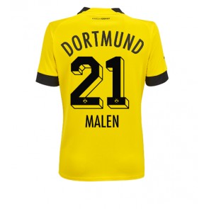Borussia Dortmund Donyell Malen #21 kläder Kvinnor 2022-23 Hemmatröja Kortärmad
